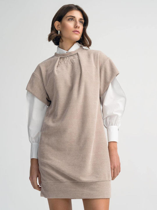 Emporio Grama Mini Shirt Dress Dress Beige