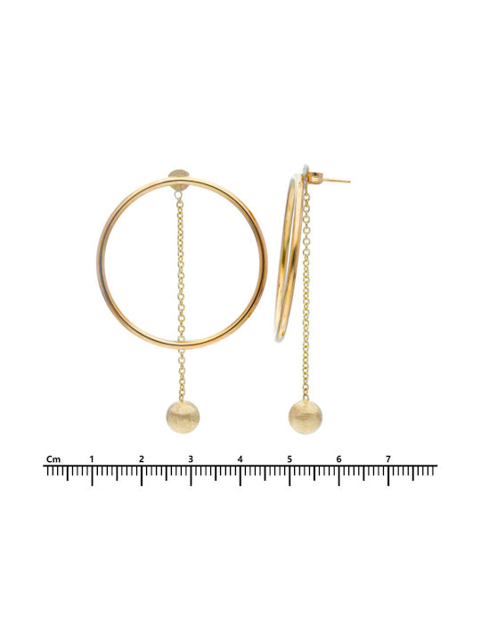 Mentzos Earrings Hoops made of Gold 14K