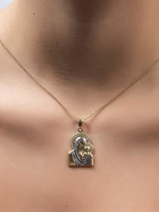 Eforo Pendant Kids Talisman with the Virgin Mary made of Gold 14K PA11400177