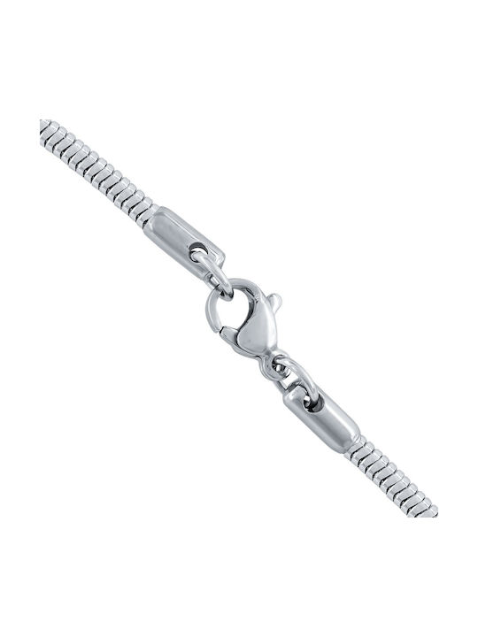 Kiriakos Gofas Chain Neck made of Steel Thin Thickness 2.4mm and Length 50cm