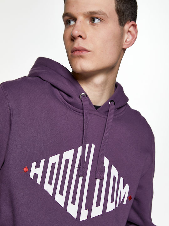 HoodLoom Men's Sweatshirt with Hood and Pockets Purple