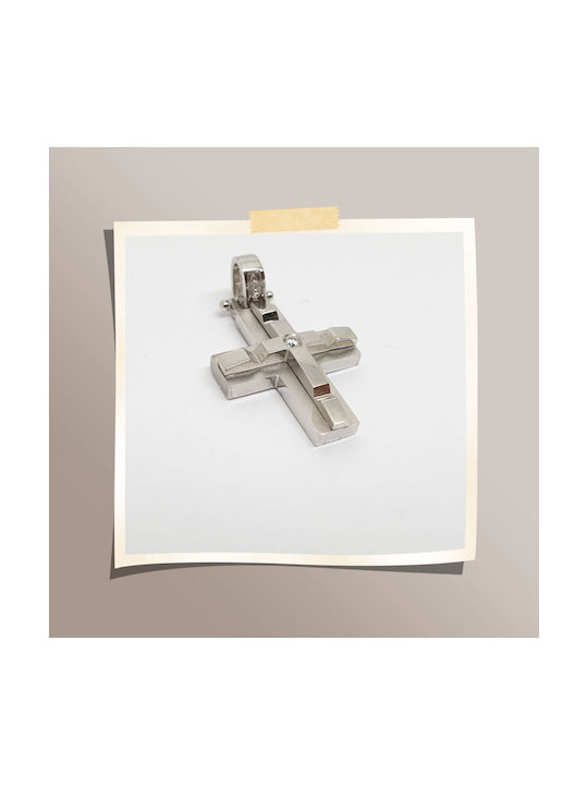 Mentzos Weißgold Kreuz 14K