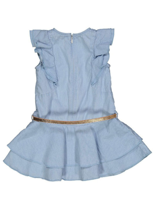 Birba Trybeyond Kids Dress Set with Accessories Denim Sleeveless Light Blue