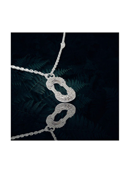 Mentzos Necklace from Silver with Zircon