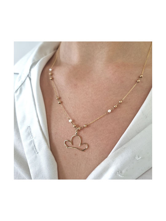 Arapinis Halskette mit Design Tiara aus Gold 9 K