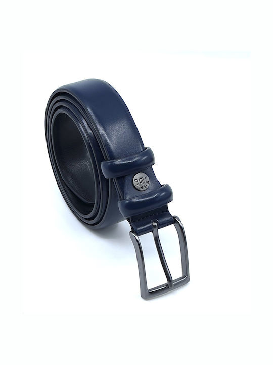 Men's Belt Leather Blue