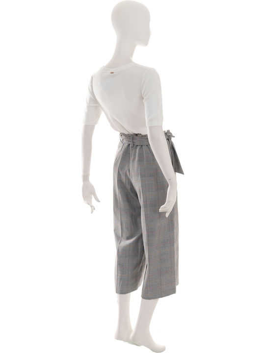 Women's High-waisted Fabric Trousers Gray