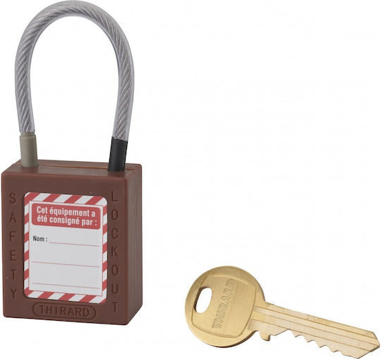 Thirard Plastic Padlock with Cable with Key 38mm 1pcs