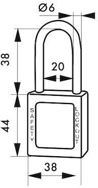 Thirard Plastic Padlock Lengthened with Key 38mm Black 1pcs