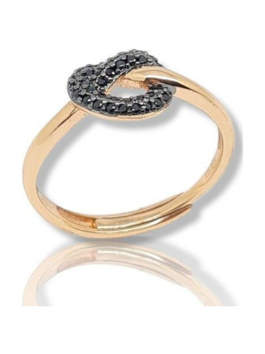 Mentzos Women's Silver Gold Plated Ring
