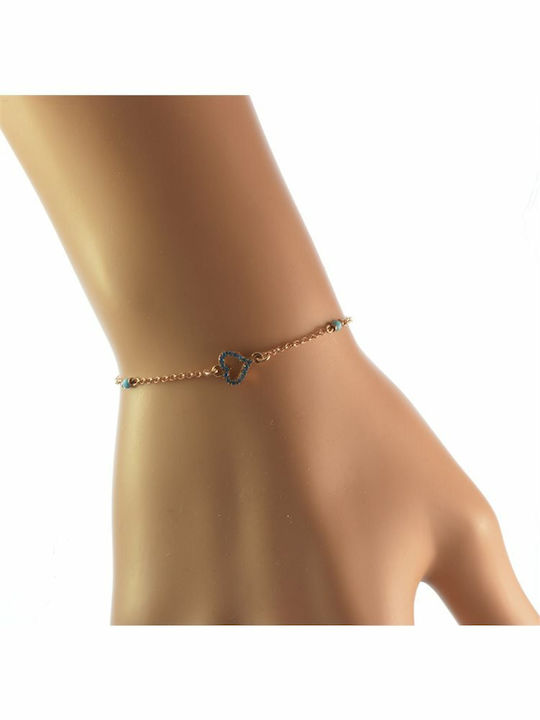 Paraxenies Bracelet Chain with design Heart made of Silver Gold Plated