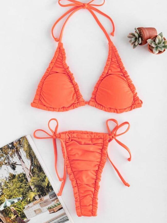 Set Bikini Dreieck mit Abnehmbarer Verstärkung Orange