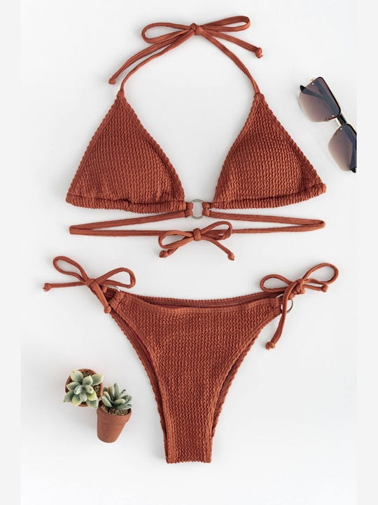 Bikini-Set Dreieck mit Abnehmbarer Verstärkung Orange
