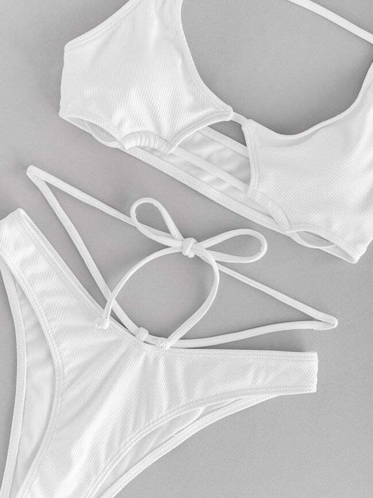 Set Bikini Cu Burete Detașabil Alb