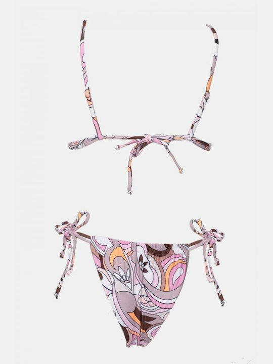 Set Bikini 3 Τεμαχίων Τριγωνάκι Ροζ