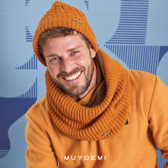 Beanie Männer Beanie mit Strickmuster in Gelb Farbe