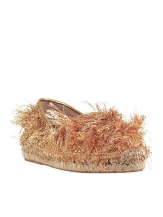 Women's Fabric Espadrilles Gold