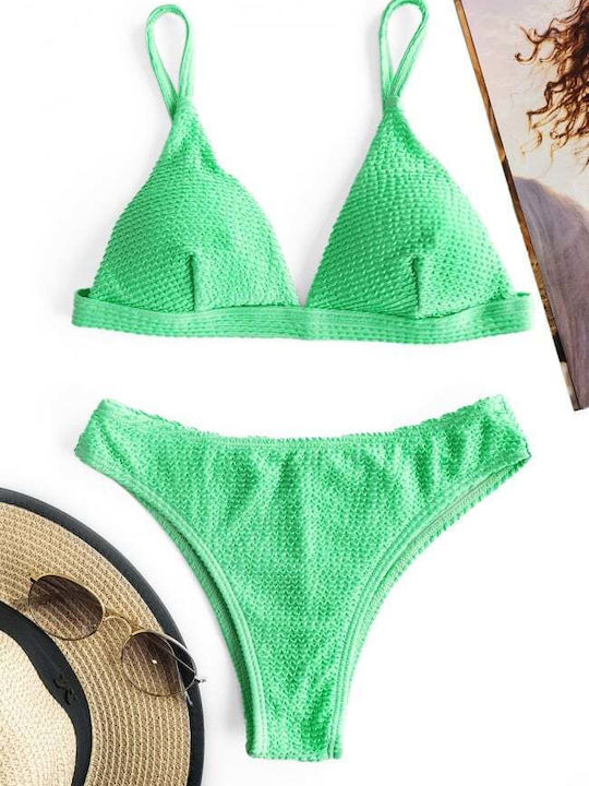 Set Bikini Τριγωνάκι με Αφαιρούμενη Ενίσχυση & Brazil Γαλάζιο