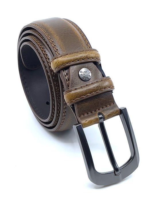 Legend Accessories Men's Leather Wide Belt Brown