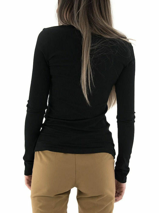 Women's Blouse Long Sleeve Turtleneck Black