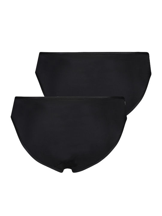 Angie Γυναικεία Slip 2Pack με Δαντέλα Μαύρα