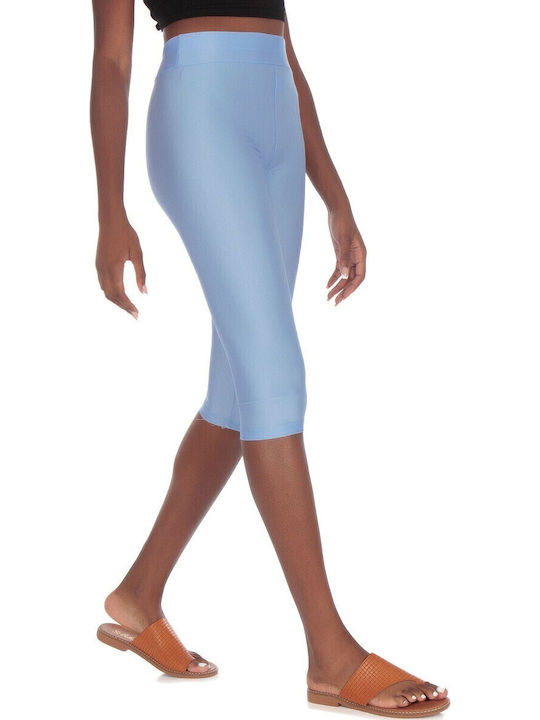 Women's Capri Legging Shiny Blue