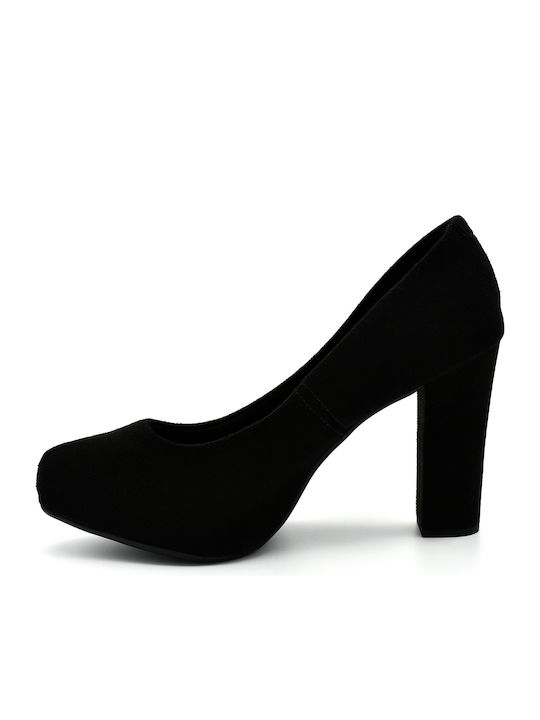 Suede Black Heels