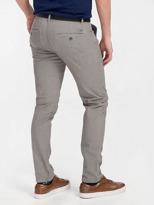 Lindbergh Men's Trousers Chino Elastic in Slim Fit Gray