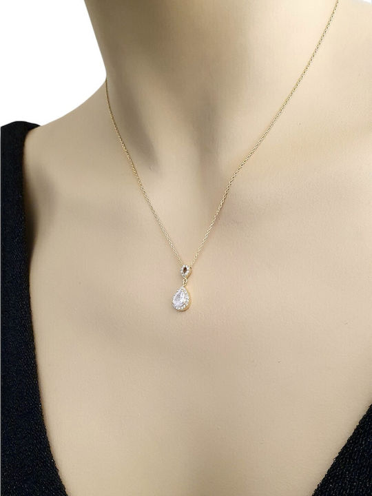 Papadopoulos Gold Колие с дизайн Сълза от Злато 14K