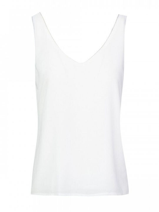 BSB Women's Summer Blouse with Straps White