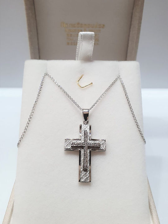 Papadopoulos Gold Damen Weißgold Kreuz 14K