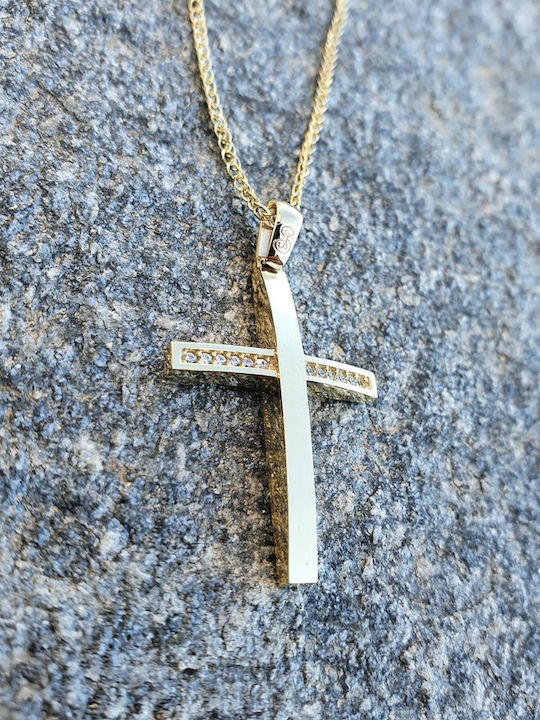 Papadopoulos Gold Γυναικείος Χρυσός Σταυρός 14Κ χωρίς Αλυσίδα