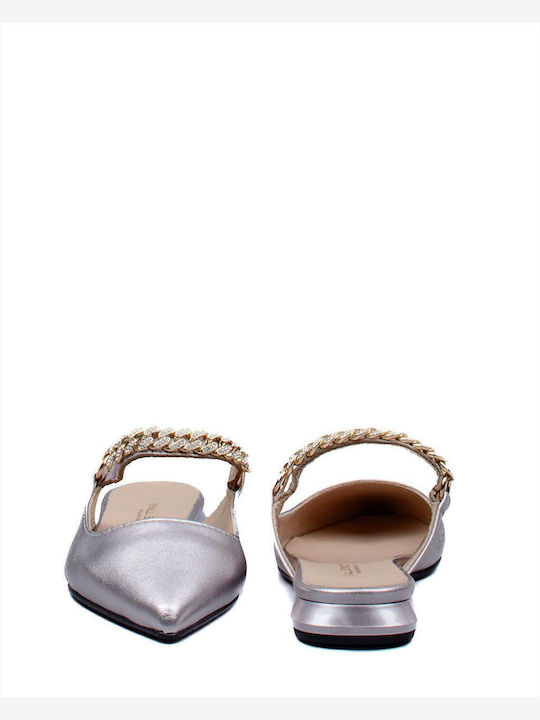 Flat Δερμάτινα Mules σε Χρυσό Χρώμα