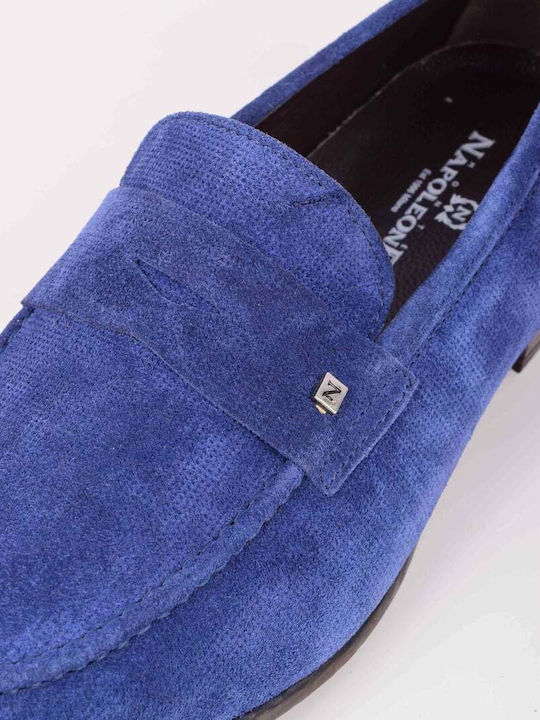 Wildleder Herren Mokassins in Blau Farbe
