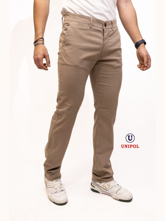 Unipol Men's Trousers Chino in Regular Fit Beige