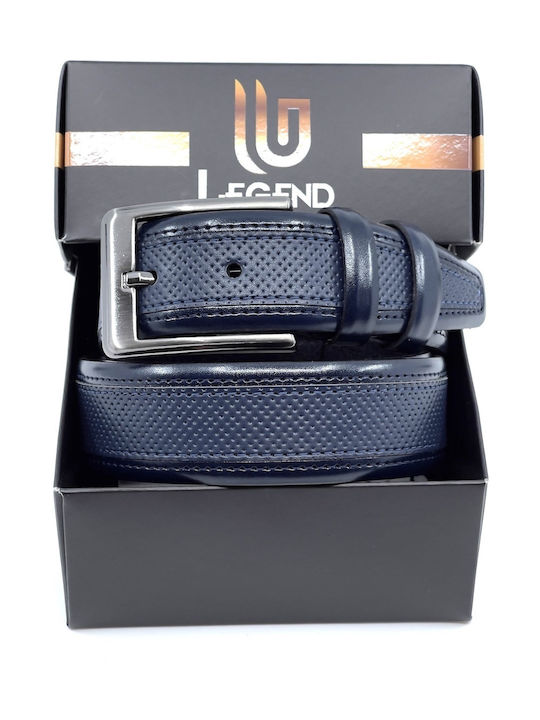 Legend Accessories Men's Leather Belt Blue