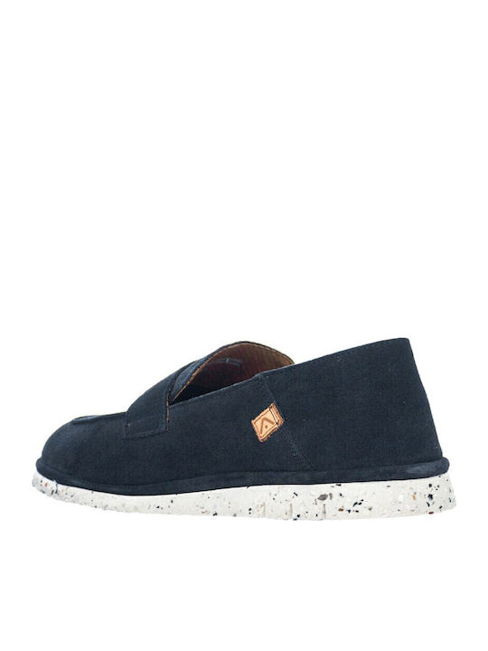 Leather Men's Espadrilles in Blue Color