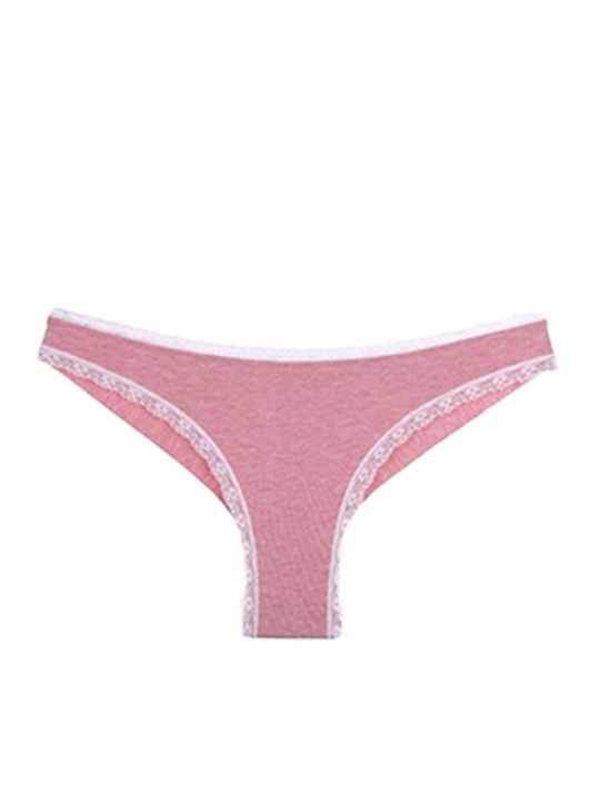 Βαμβακερά Damen Brasilien 3Pack mit Spitze Grey-beige-coral.