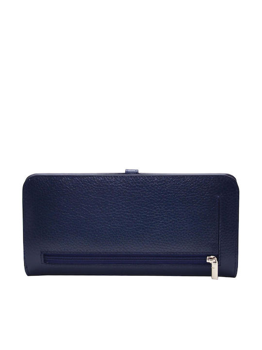 Large Leather Women's Wallet Classic Blue