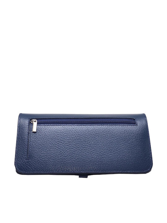 Large Leather Women's Wallet Classic Blue