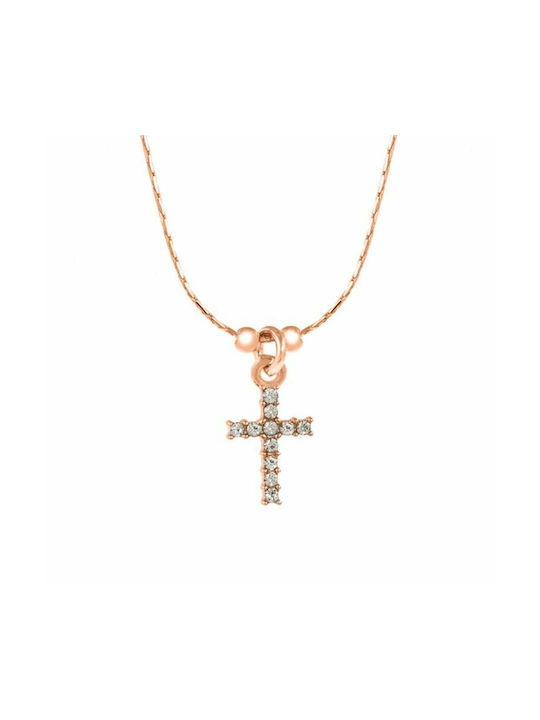 Amor Amor Cross from Gold Plated Silver with Chain