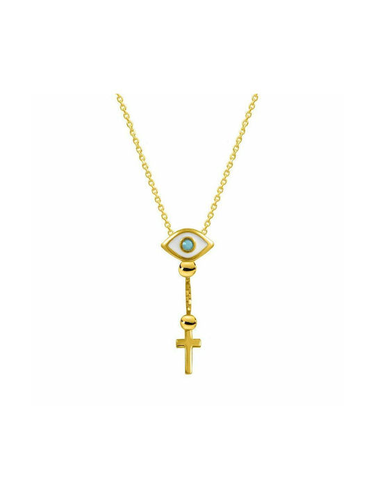 Amor Amor Cross from Gold Plated Silver with Chain