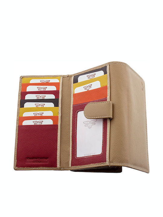 Large Leather Women's Wallet Classic Beige