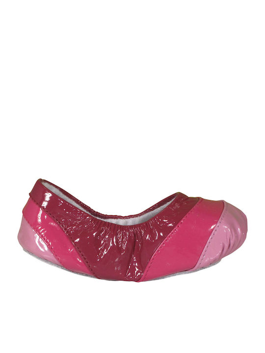 Balerini copii Simple Piele lăcuită Burgundy