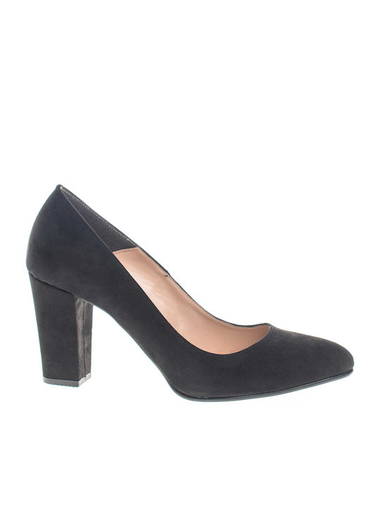 Ellen Suede Black Medium Heels