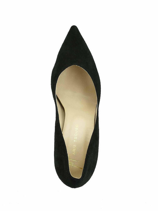 Suede Γόβες με Ψηλό Τακούνι Μαύρες