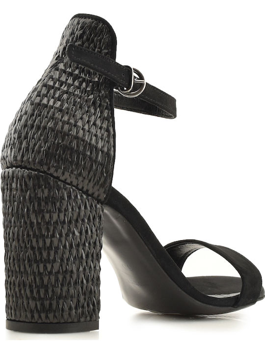 Din piele Sandale Negre