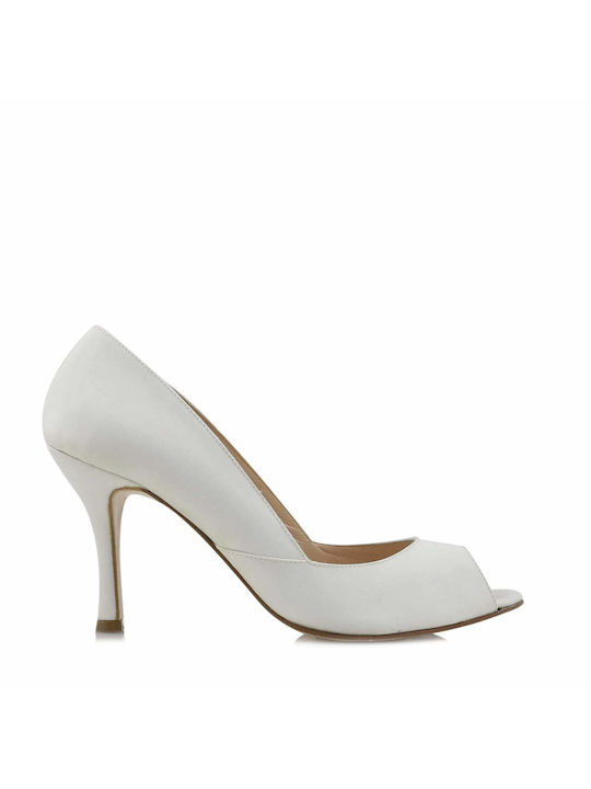 Aris Tsoubos Leather White High Heels