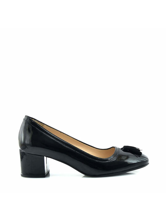 Aris Tsoubos Patent Leather Black Medium Heels