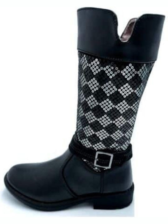 Lederne Kinderstiefel Schwarze